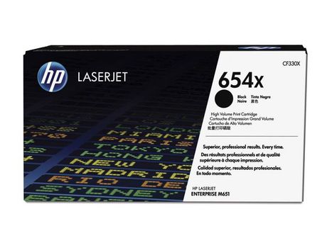 HP 654X - CF330X - 1 x Black - Toner cartridge - High Yield - For Color LaserJet Enterprise M651dn, M651n, M651xh (CF330X)