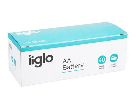 IIGLO AA Batteri 40 pk, alkaliske batterier (LR6-4S)