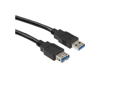 IIGLO USB-A Skjøtekabel 2m (sort) USB A 3.0 hann til hunn, PVC, 5Gbps (II-USB3AFUS3AM-B020)