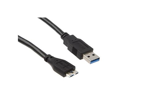 IIGLO USB-A till USB Micro-B kabel 1m (svart) 3.0, PVC, 5Gbps (II-USBA3MUSB3MC-B010)