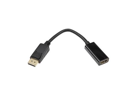 IIGLO Displayport til HDMI Adapter 5cm (sort) Displayport hann til HDMI hunn, enveis, PVC, AV (II-ADP-HDFDPM)