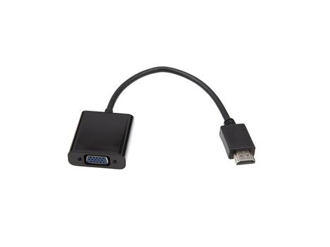 IIGLO HDMI till VGA adapter 10cm (svart) HDMI hane till VGA hona, PVC, AV (II-ADP-VGAFHDMIM)