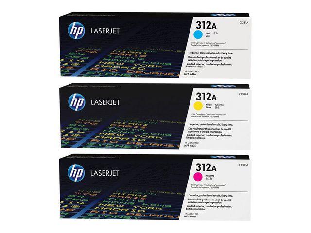 HP - 312A - 3-pack - gul, cyan, magenta - original - LaserJet - tonerpatron (CF440AM)