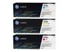 HP 312A 3-pack cyan/ magenta/ gul original LaserJet tonerkassetter