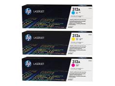 HP 312A - 3-pack - gul, cyan, magenta - original - LaserJet - tonerpatron (CF440AM)