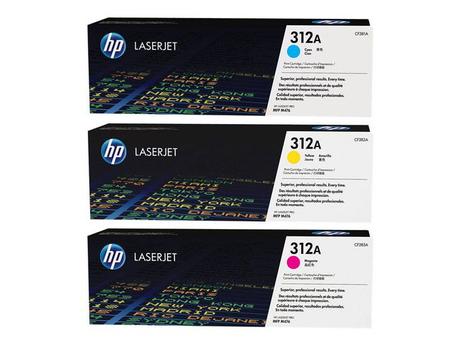 HP 312A - 3-pack - gul, cyan, magenta - original - LaserJet - tonerpatron (CF440AM) (CF440AM)