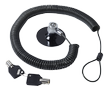 SAFEWARE Stöldskydd Keylock Spiral Wire med tunn låscylinder, ögla och fästplatta för tablet