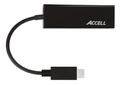ACCELL sovitin USB-C - Gigabit Ethernet, WOL, Auto MDIX, 0,15, musta