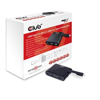 CLUB 3D USB Type-C to DP 1.2 + USB 3.0 + Type-C dock (CSV-1537)