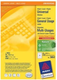 AVERY White Labels 21 Tv (3652)