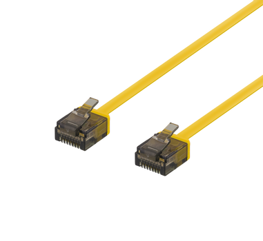 DELTACO Flat CAT/6A U/UTP LSZH 50cm Yellow (UUTP-2013)