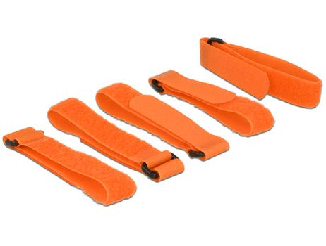 DELOCK Hook-and-loop fasteners L 300 mm x W 20 mm orange 5 pcs (18707)