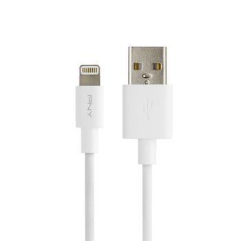 PNY LIGHTNING CHARGE AND SYNC CABLE USB 120CM WHITE FOR APPLE CABL (C-UA-LN-W01-04)