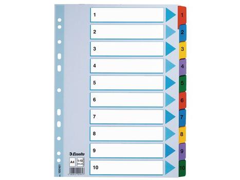 ESSELTE Mylar indices A4 1-10 Multicolour (100161)