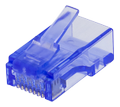 DELTACO RJ45 connector, Cat6, UTP, 20-pack, transparent, blue