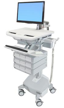 ERGOTRON STYLEVIEW CART WITH LCD ARM LIFE POWERED 9 DRAWERS CH PERP (SV44-1292-C)