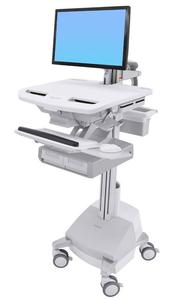 ERGOTRON STYLEVIEW CART WITH LCD ARM SLA POWERED DOUBLE DRAWER CH CRTS (SV44-12A1-C)