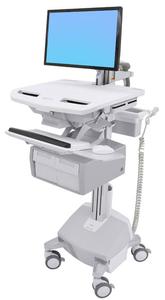 ERGOTRON STYLEVIEW CART WITH LCD ARM LIFE POWERED TALL DBL DRAWERS CH CRTS (SV44-12C2-C)