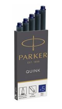 PARKER Quink Ink Refill Cartridge for Fountain Pens Blue (Pack 5) - 1950384 (1950384)