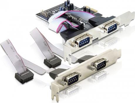 DELOCK PCI-Express x1 kort, Seriell RS-232, 4xDB9ha (89178)