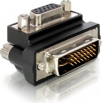 DELOCK Kabel Adapter 29pin DVI-St.&gt;VGA-Bu. 90Â°abge (65172)