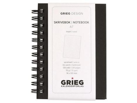 GRIEG Notatbok GRIEG A7 70g 128s linjer sort (266630)