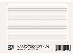  Kartotekkort A6 Linjert 200g (100)