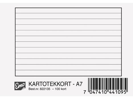 EMO Kartotekkort EMO A7 linjert 200g (100) (822135)