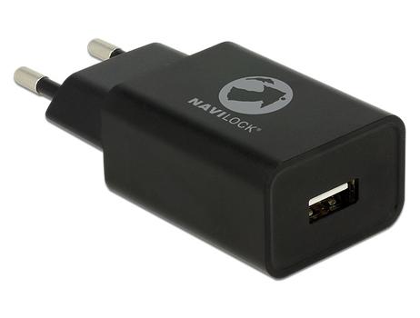 NAVILOCK Ladeadapter Navilock Eurostecker -> 1x USB Typ A schwarz (62847)