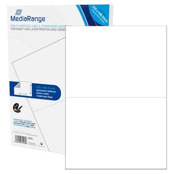 MediaRange MRINK141, Hvid, Permanent,  210 x 148.5, A4, Matte, Laser/ inkjet (MRINK141)