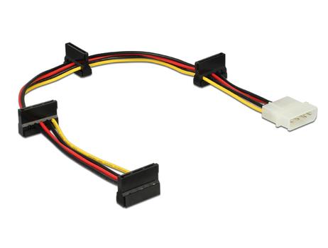 DELOCK 4-PIN intern strøm Stik 15 pin Serial ATA strøm Modtager Sort Rød Gul 40cm (60142)