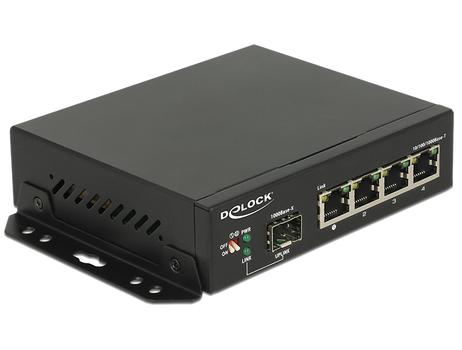 DELOCK Switch Gigabit 4 port RJ45 + SFP Delock (87704)