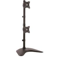 StarTech Vertical Dual Monitor Stand - Supports Monitors 13" to 27" - Adjustable - Computer Monitor Stand for Double Stacked VESA Monitors - Black (ARMBARDUOV) stativ - for 2 skjermer - svart