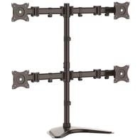 StarTech Quad Monitor Stand - Articulating - Supports Monitors 13" to 27" - Adjustable VESA Four Monitor Stand for 4 Screen Setup - Steel - Black (ARMBARQUAD) stativ - for 4 skjermer - svart