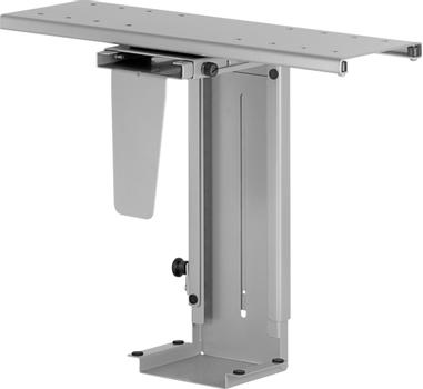 DELTACO Datorhållare för montering under bord, silver, justerbar bredd och höjd (CPT-05 Silver)