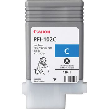 CANON PFI-102C dye ink cartridge cyan standard capacity 130ml 1-pack (0896B001)