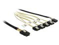 DELOCK SAS Kabel Delock Mini SAS -> 4x Sata 7Pin +Sideband 1.00m