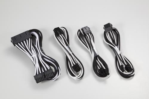 PHANTEKS Sleeved Cable Ext. Svart/Vit Universella kablar som anslutnas till din nuvarande kablar (PH-CB-CMBO_BW)