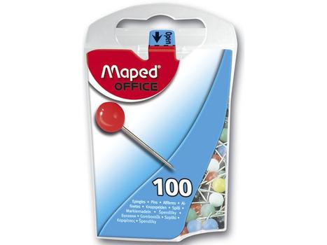 MAPED Kartnåler MAPED 2x5mm ass farger (100) (777344)