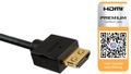 SCP HDMI Premium HEC -  2,5 m Ultra Thin HDMI kabel m/ Ethernet Sort 4K Blister