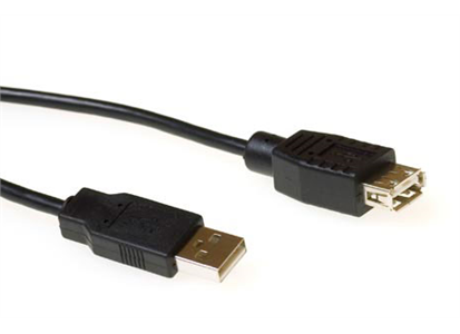 ACT USB2 Kabel A-A -  0,5 m skjøt A-A USB Skjøtekabel Sort (SB2218)
