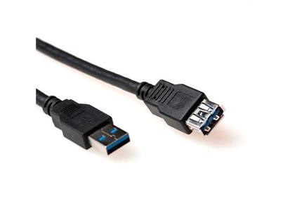 ACT USB3 Kabel A-A -  2,0 m skjøt A-A USB skjøtekabel Sort (SB3043)