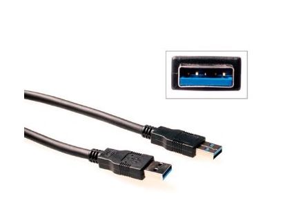 ACT USB3 Kabel A-A -  3,0 m Spesial A-A USB Spesialkabel Sort (SB3003)