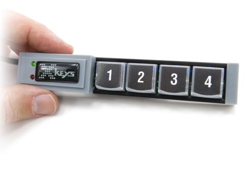 P.I. ENGINEERING X-Keys  04 USB Stick KVM Kontroll 4 Programmerbare taster (XK-1322-UKVM4-R)