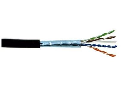 SCP Cat.6 F/UTP 550 MHz - 305 m Utendørs Trommel 23AWG Solid Sort (CAT6SH-DB)