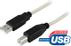 DELTACO USB 2.0 cable Type A male - Type B male 2m, beige