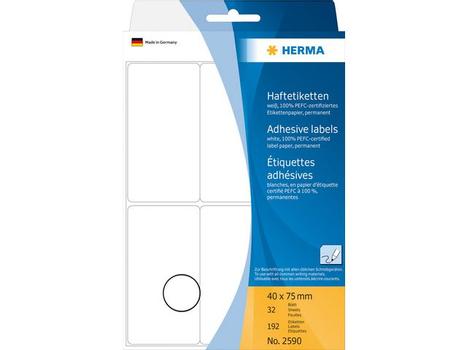 HERMA multi-purpose labels, white, 40 x 75 mm, (192) (2590)