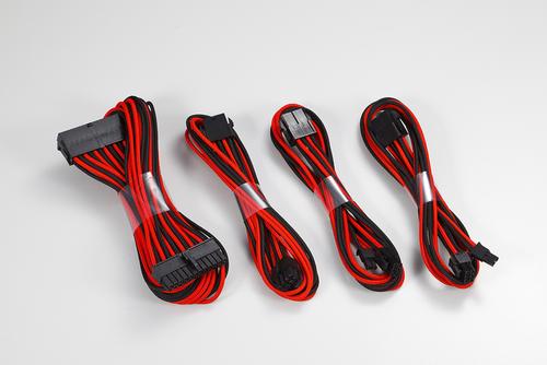 PHANTEKS Sleeved Cable Ext. (sort/ rød) Universale kabler, kobles på dine nåværende kabler (PH-CB-CMBO_BR)
