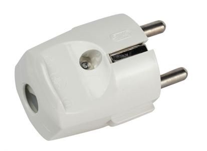 ELKO Nettplugg 82 RETT (SCHUKO) Polarhvit 16A 2x1,5 mm m/jord LSZH (1541802)