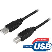 DELTACO USB 2.0 Type A male to Type B male 2m Black
